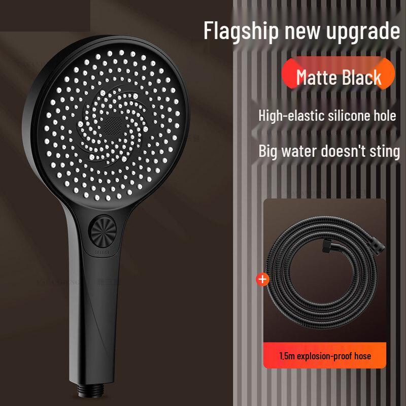 High-Pressure Shower Head with Stainless Steel Hose