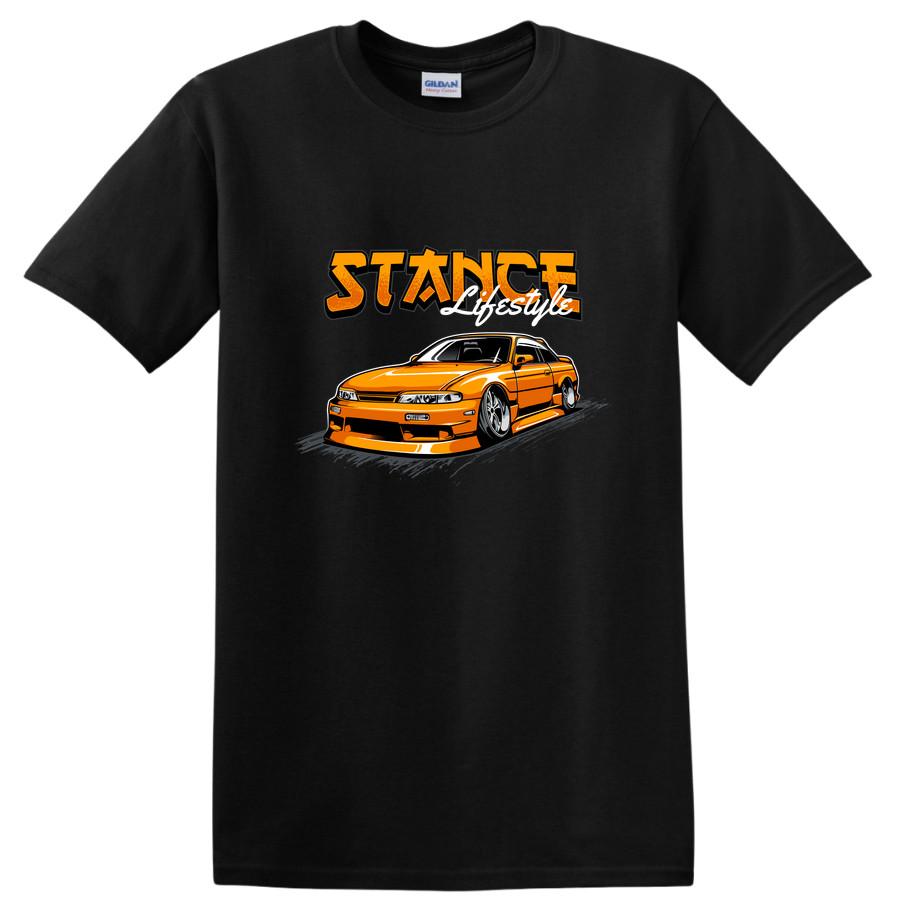 Stance Car T Shirt Custom Orange Sports Car Graphic Tee Lifestyle Enthusiast S