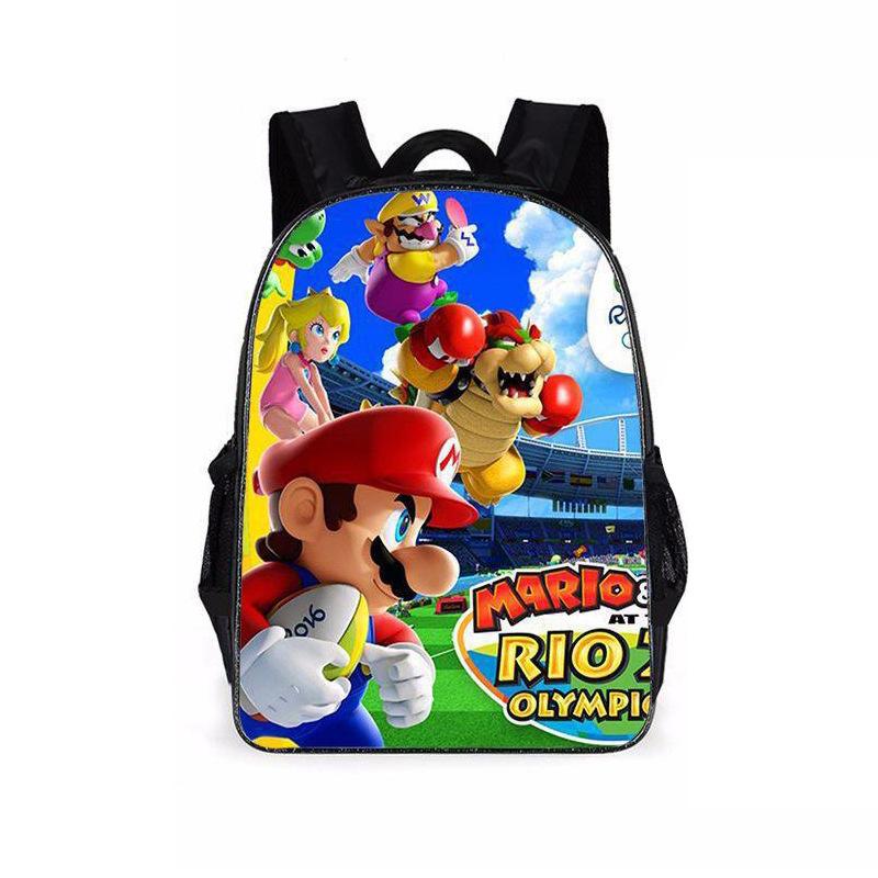 Mario Schoolbag Middle School Student Backpack 3D Digital Color Printing Anti-Splashing Backpack