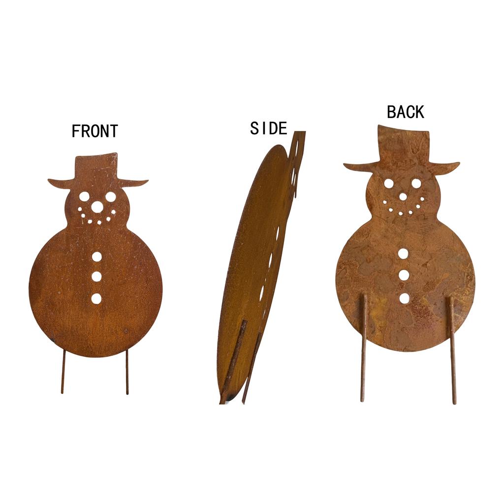 Snowman Wrought Iron Crafts Christmas Yard Garden Art Decoration