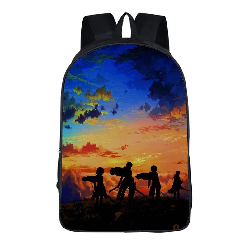 Stylish Anime Attack On Titan Zipper Backpack With Large Capacity For Students And Fans