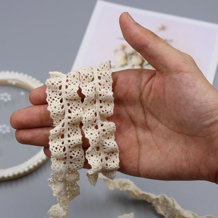 Off-White Elastic Cotton Lace Handmade Fabric Trim for Socks, Skirts, and Curtains - Zuleidezhu.