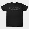 Men Black Print T-shirt Supernatural No-Cut Heat Transfer Print Cotton Tshirt