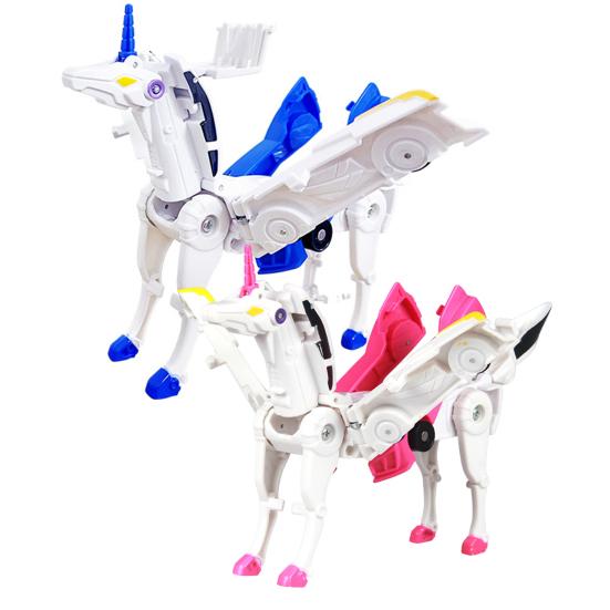 2Pcs/Set Transformable Flying Horse Car Toy Collision Deformation 2-In-1 Mini Vehicle Educational Transforming
