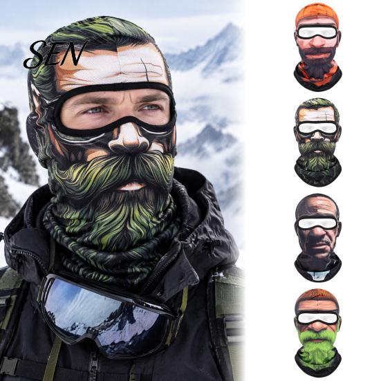 Head Protection Face Mask Funny Old Man Ski Mask, Full Neck Coverage Balaclava, Quick Drying Windproof Cover for Outdoor Cycling Sports Shield