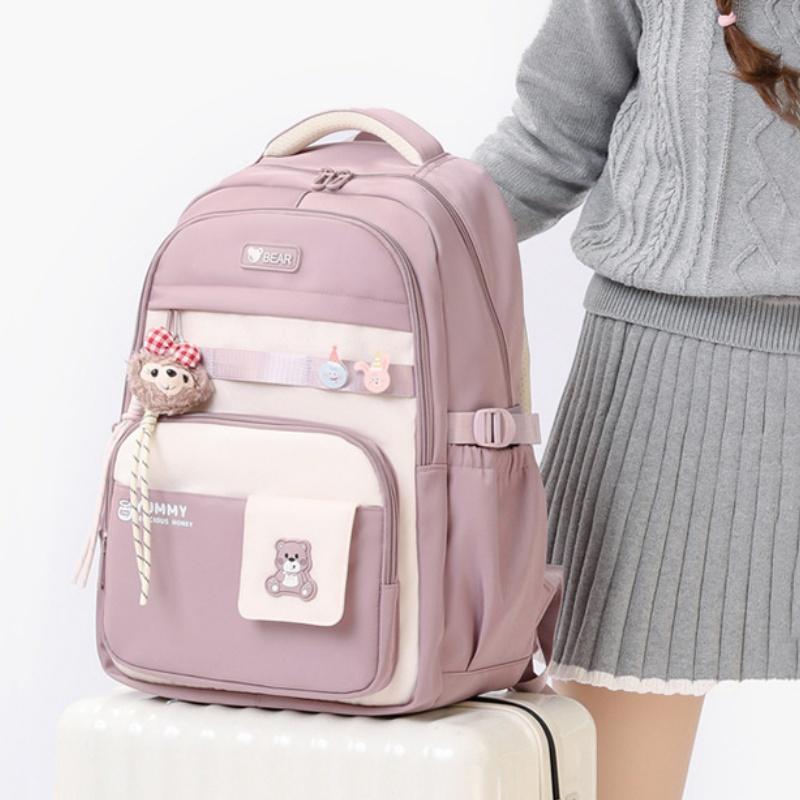 New Junior High School Girl’s Backpacks Simple High Value Large Capacity Book Bag Versatile College Style Lightweight School Bags for Teenager Student