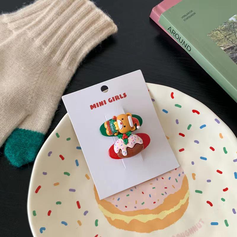 

Gingerbread & Reindeer Christmas Hair Clips | 2-Piece Set for Girls