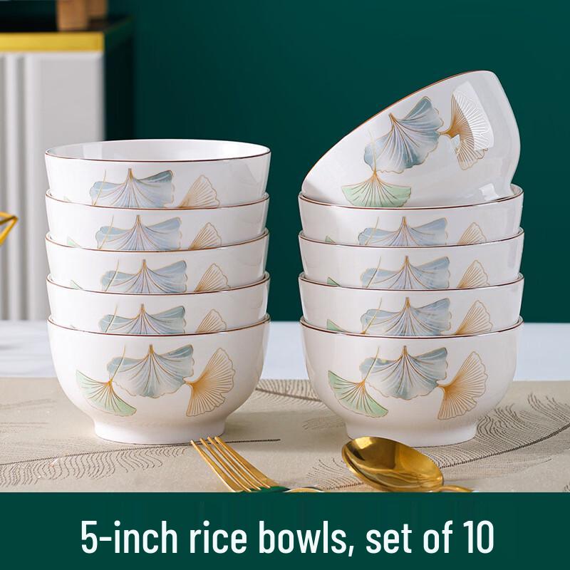 OIMG Ginkgo Time Ceramic Rice Bowl Set