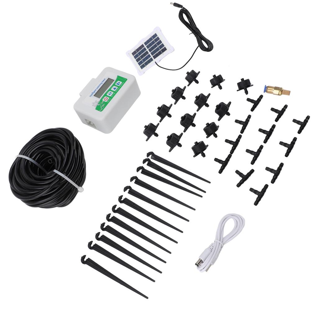 Intelligent Watering Timer Programmable Energy Saving with Solar Panel Automatic Irrigation Timer for Garden Farmland