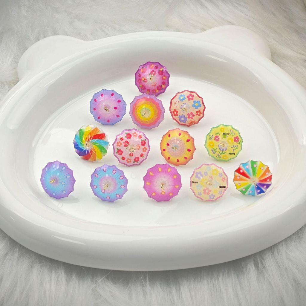 Kolorowy Mini Parasol DIY Akcesoria do Biżuterii na Kolczyki i Wsuwki do Włosów