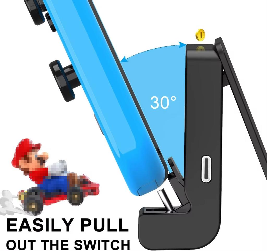 Station de charge LinYuvo pour Nintendo Switch/Lite/OLED, Support de charge réglable portable pour Switch avec port de chargeur USB Type C