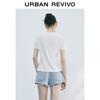 UR 2025 Autumn Contrast Letter Print Short Sleeve T-shirt