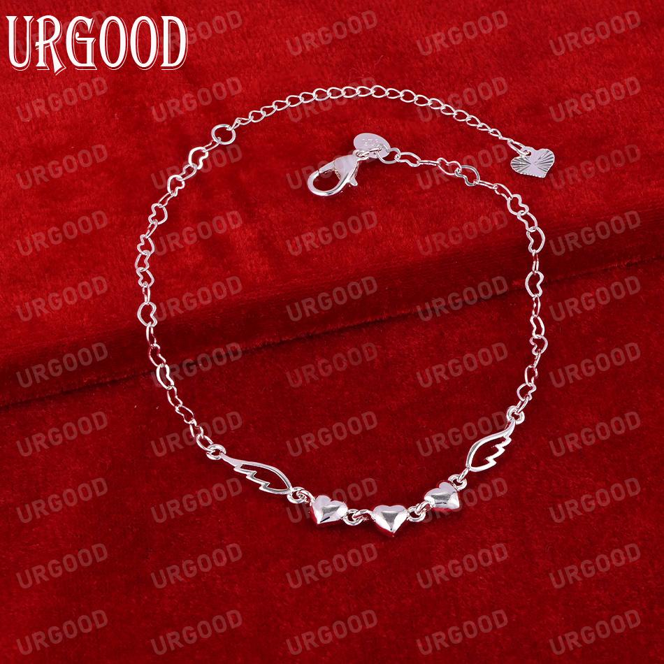 925 Sterling Silver Heart-shaped Bracelet Fashion Wedding Jewelry