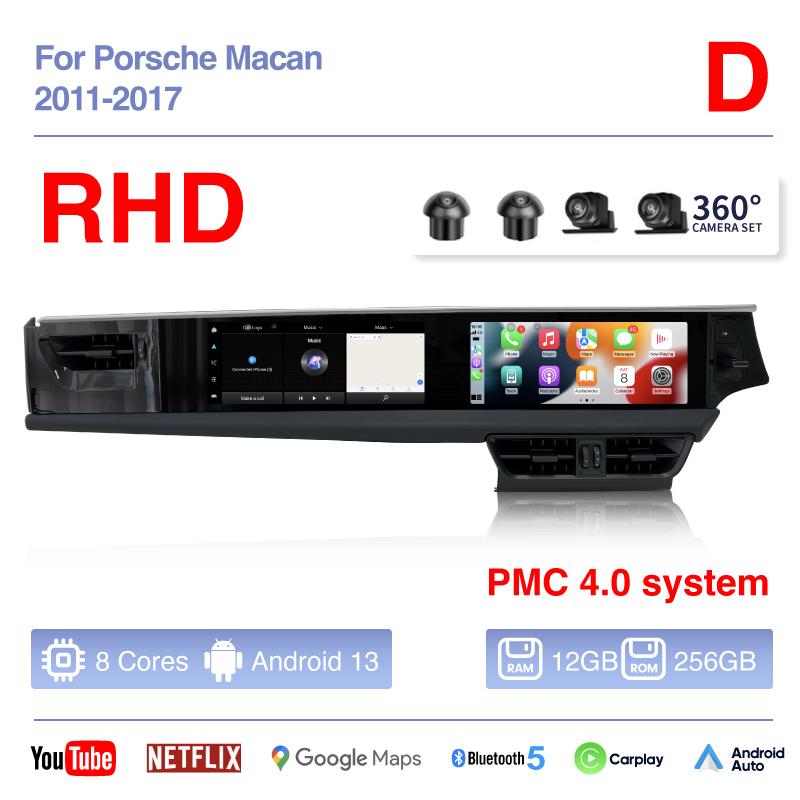 12.3Inch Dual screen Android 13 For Porsche Macan 2011-2017 Car Multimedia Video Player GPS Navigation Radio Carplay 4G Auto 360