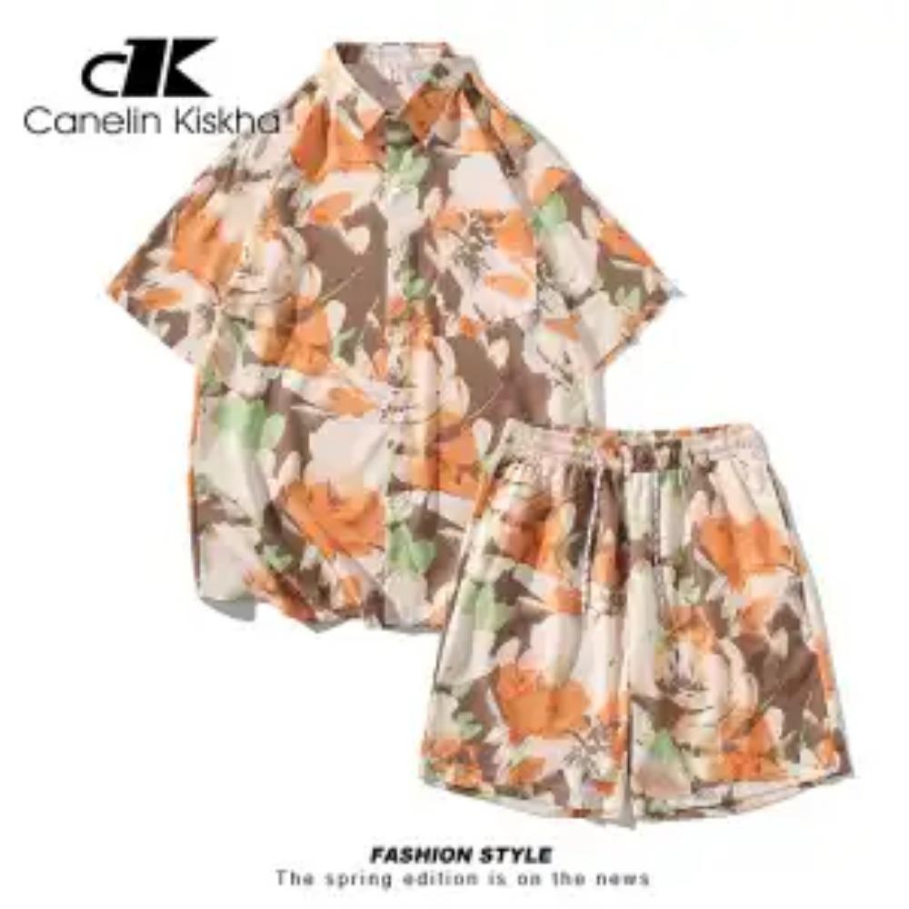 Amerikaans Zomer Bedrukt Shirt Nieuwe Heren Mode IJszijde Koel Ademend Casual Tops Outfit Hombre Elegante Casual