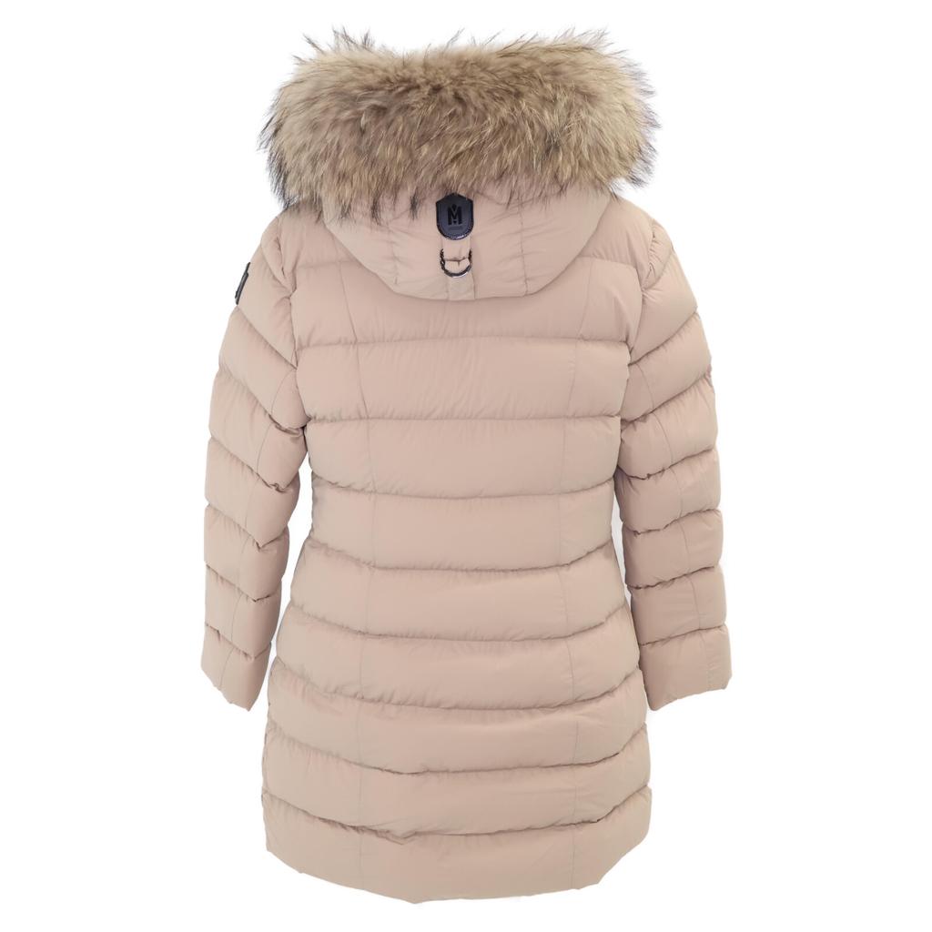 Mackage [Good Condition] CALLA-F Leather Piping and Fur Hoodie Down Jacket L/G beigeUsed