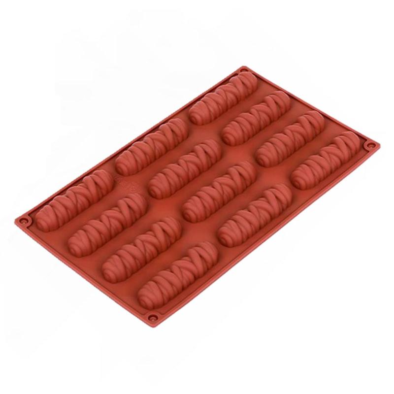 Long Striped Lines Silicone Cake Mold with 12 Cavity Flexible Tray for Delicious Home Baking Treats