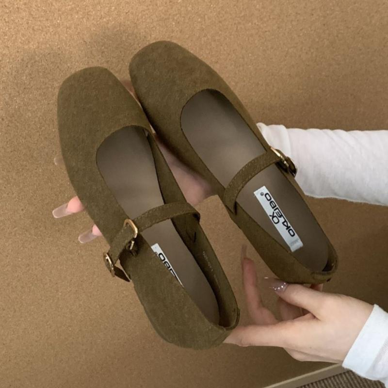 

Мода Мода Ремешок с пряжкой Женские туфли на плоской подошве Мэри Джейн Высокое качество Ретро Квадратный носок Мелкий вырез Балетки Лаконичная Мягкая обувь 35 зелёный