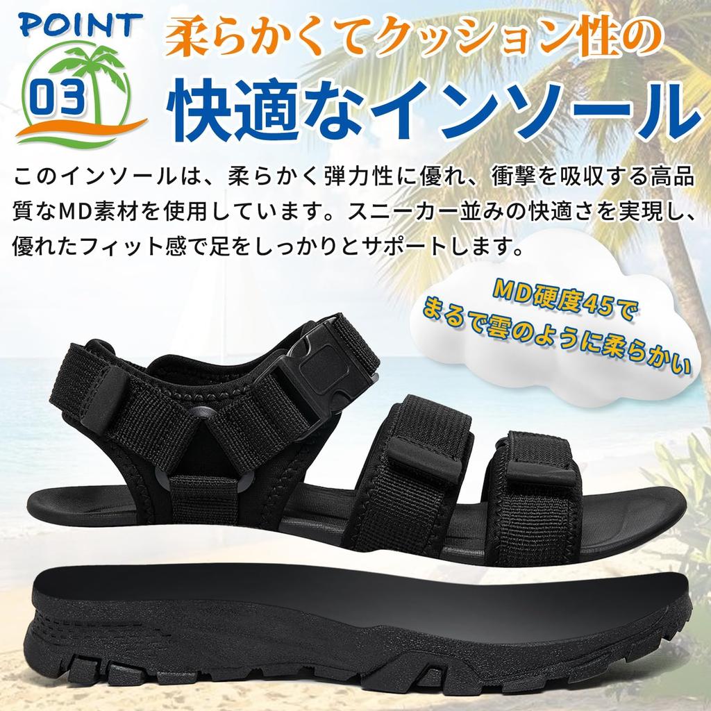 SOARHOPE Strappy Sandals with Velcro Perfect for Outdoor and Water and Men's Closure, Activities, Summer, Beach, Sports, Walking, Camping, Use.