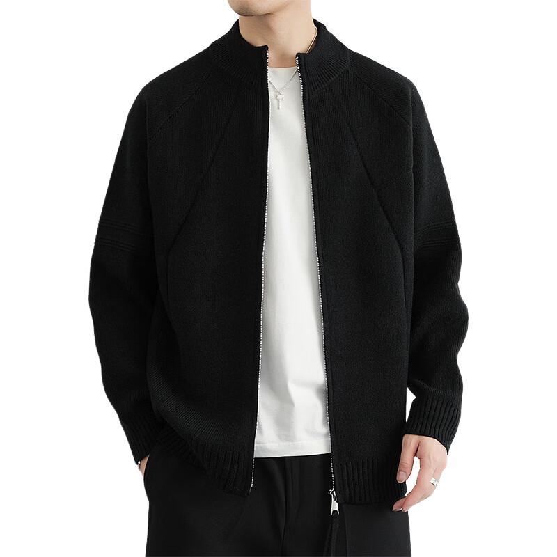 Pierre Cardin Men's Stand Collar Knitted Cardigan Jacket