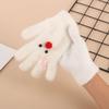 Gants Tricotés à Écran Tactile avec Nœud Papillon Bonhomme de Neige Tricot Laine Tricot Gants Femme Fille