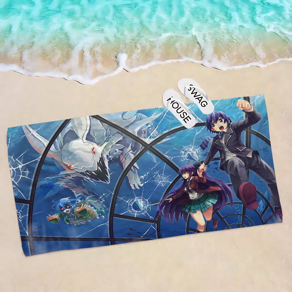 Date A Live Cartoon Microfiber Blanket Quick Drying Beach Towels Oversized Printing Super Absorbent Pool Towel Blanket