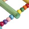 Colorful Natural Wood Beads Climbing Ladder Swing Parrot Toy Stand Bar Parrot Supplies