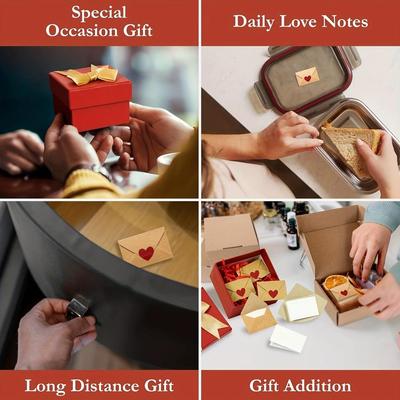 30/60pcs Mini Envelopes with Heart Sticker Love Note Cards for Weddings Valentine's Day Romantic Gifts for Boyfriend Girlfriend