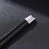 Meier Hot-selling european and american leather bracelet - men's handmade braided rope magnetic clasp genuine leather bangle