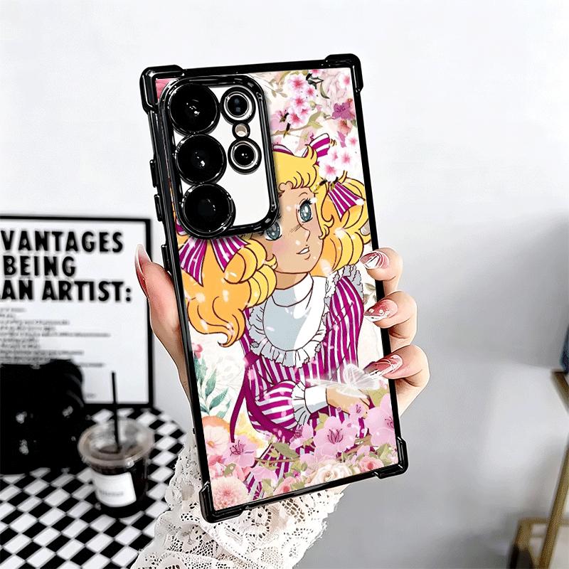 Anime Candy Candy Plating Phone Case For Samsung Galaxy S24 S25 FE S26 Edge S23 Ultra S22 S21 Plus S20 Anti-Fall Airabag Cover