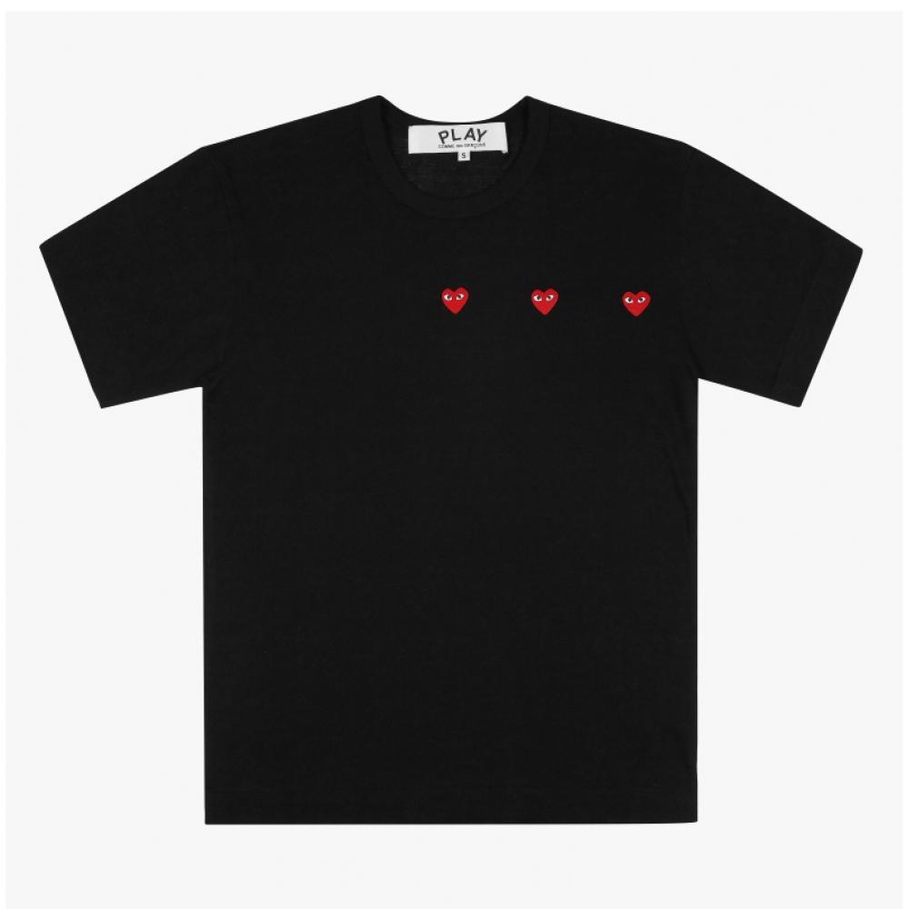 Comme Des Garcons Ax T337 051 1  p1T337 1  Play Play Triple Heart Waffen Common Short Sleeve Tee