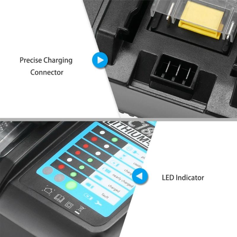 Li-ion Battery Charger for Charger 18V 14.4V BL1830 Bl1430 DC18RC Power Tool 3A Charging Current US/EU/UK/AU Plug