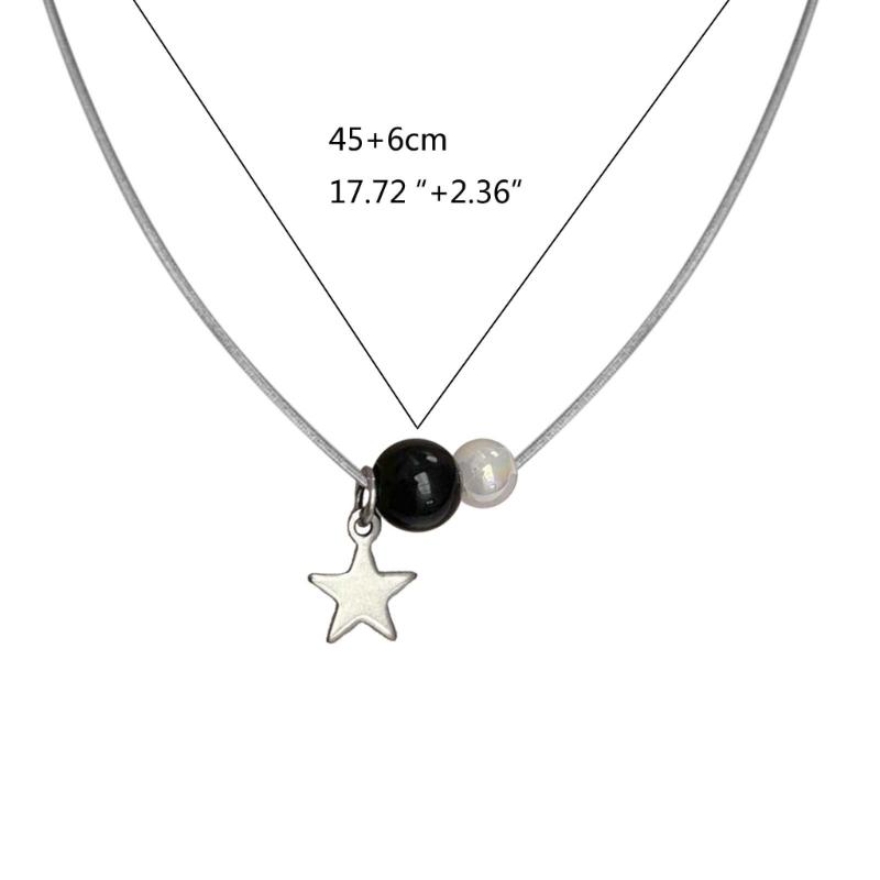 Star Beads Pendant Necklace Jewelry Sweet Cool Clavicle Chain Charm Chocker Necklace Simple Y2K Snake Chain Necklace