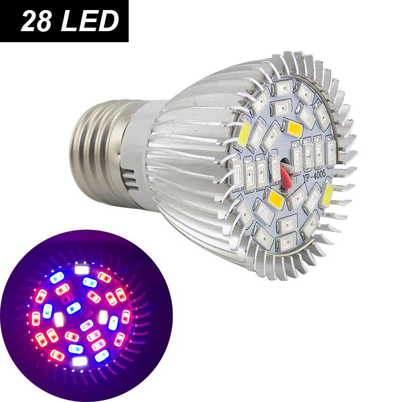 18LED 28 LED yellow or red blue light Grow Bulb E27 Hydroponic Growth Light Full Spectrum Sunlight Flower Plan Growing Lamp