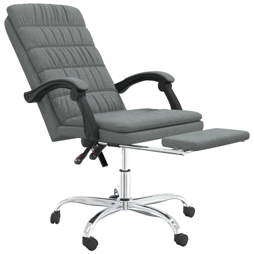 Office Chair with Reclining Function Dark Gray Fabric