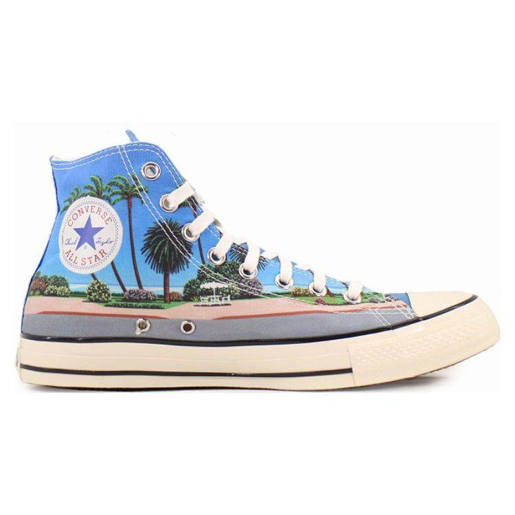 Converse Hiroshi Nagai X  All Star Us High Comfortable Casual High Top Canvas Shoes Unisex Sneakers Blue 1SC809