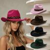 Leopard Hat Band Western Cowboy Hat Felt Dress Hat Durable Fedora Hat  Men Women