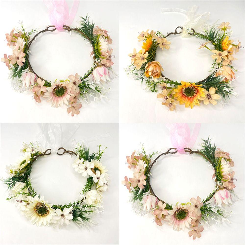 

Forest Flower Leaf Headbands Fairy Garland Headpiece Elf Princess Headbands for Halloween Cosplay HH116-3