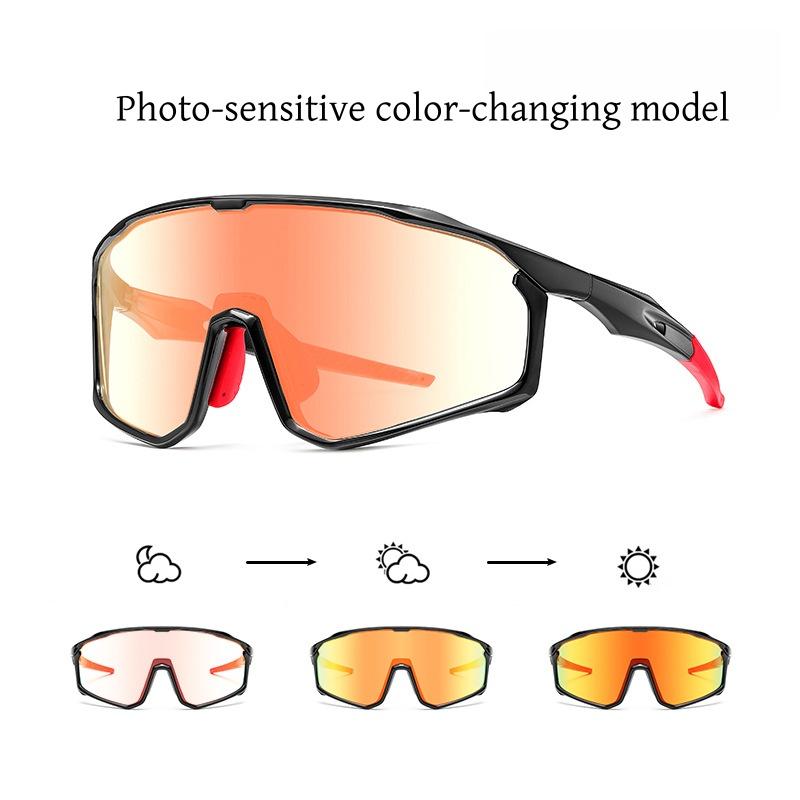 2025 New Polarized Sport Sunglasses Anti UV Interchangeable Lens Bicycle Bike Sunglasses Custom Cycling Glasses PC&C1