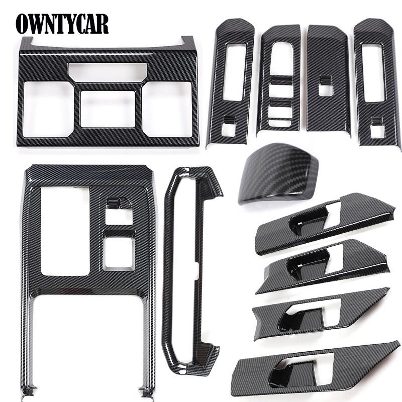 ABS Carbon Fiber For Toyota Hilux 2026+ Interior Accessories Door Handle Window Rises Switch Cover Gear Box Shift Panle Cover