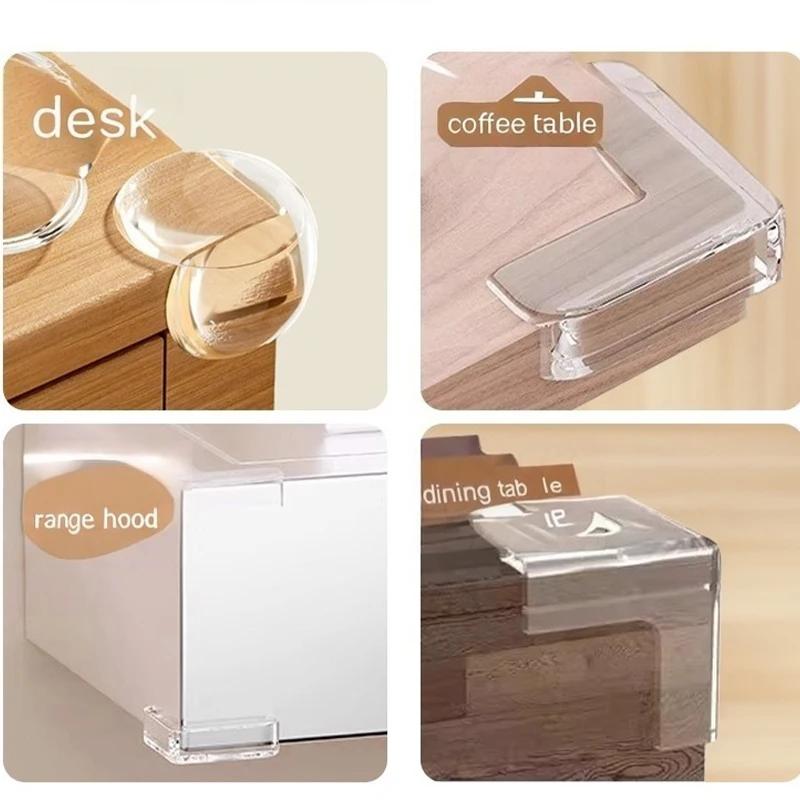 10Pcs L Shape Clear Anti Collision Coffee Table Furniture Corner Protectors Childrens Soft Corner Sheathing Living Room Decor