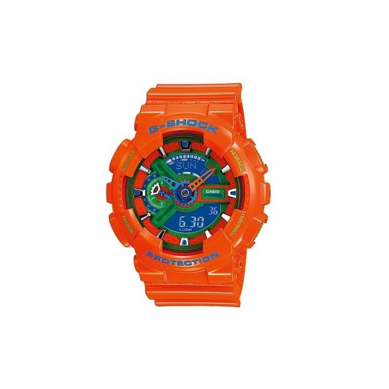 

Casio LCD/Pointer Dual Display Series 110 Series 200m Waterproof Electronic Watch Quartz Movement Resin Strap Japanese and Korean Watch GA-110A-4A синий