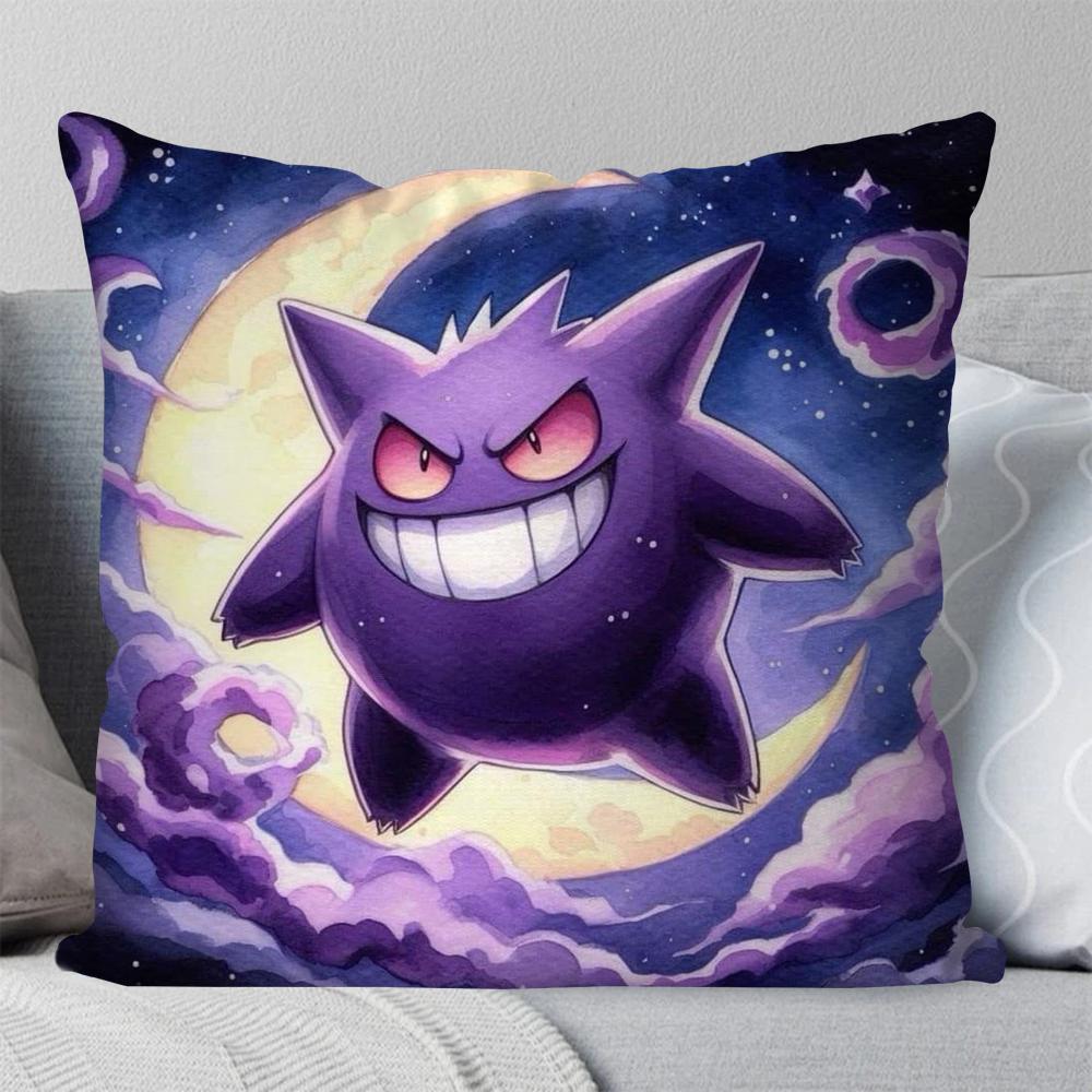 1pc Cartoon Anime G-Gengar P-Pokemon Pillow CaseSquarePillowBedroomSofaLeisureComfortCushionCarLivingRoom Home Decoration 40X40