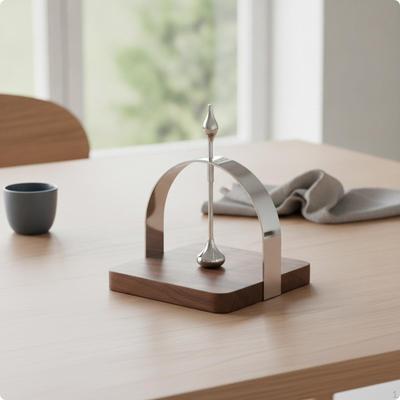 Napkin Holder with Wood Base Decorative Tabletop Tissue Compact for Countertop, Entryway,