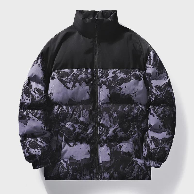 Herren Trend Stehkragen Dicke Baumwolle Pufferjacke - Warme, Locker sitzende Winterjacke