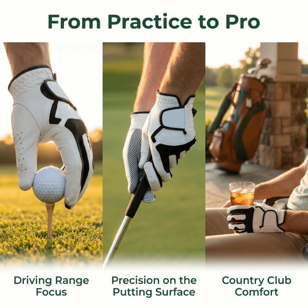 Microfiber Fabric Golf Gloves Silicone Grip Dots Golf Sports Gloves Golf Glove  Golf Practice