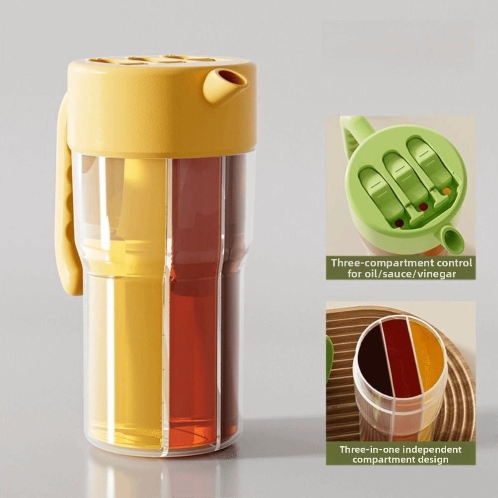 Independent Compartments Olive Oil Pourers Food Grade Cooking Oil Pot Reusable Soy Sauce Jug  Salad