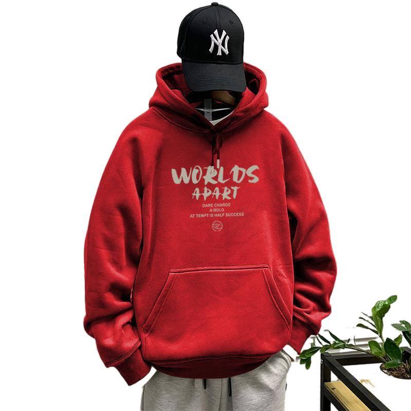 Korean Style Winter Hooded Sweatshirt for Boys: Thick, Versatile, Plus Velvet Pullover
