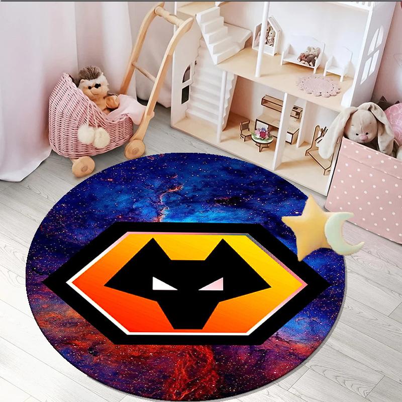 1PC round rug Powerful Symbol Design Printed Round Area Rug ,Rug For Home Office, Round Chair Rug, Decorative Carpet Fan gifts Christmas gift