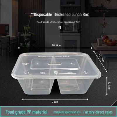 Boîte repas rectangulaire jetable à deux compartiments